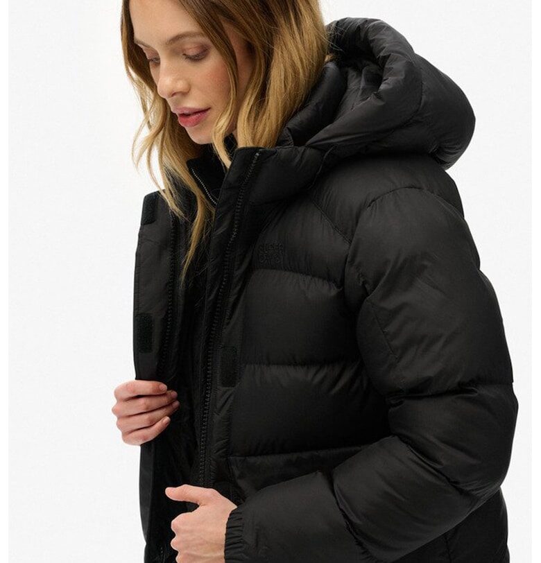 Свободно зимно яке с качулка - Черен Superdry  Co