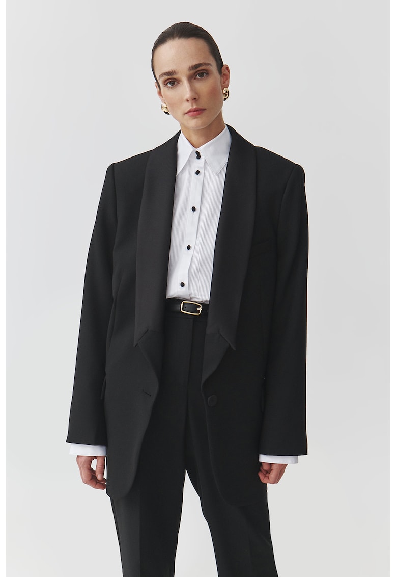 Свободно сако с джобове с капаче - Черен Tatuum