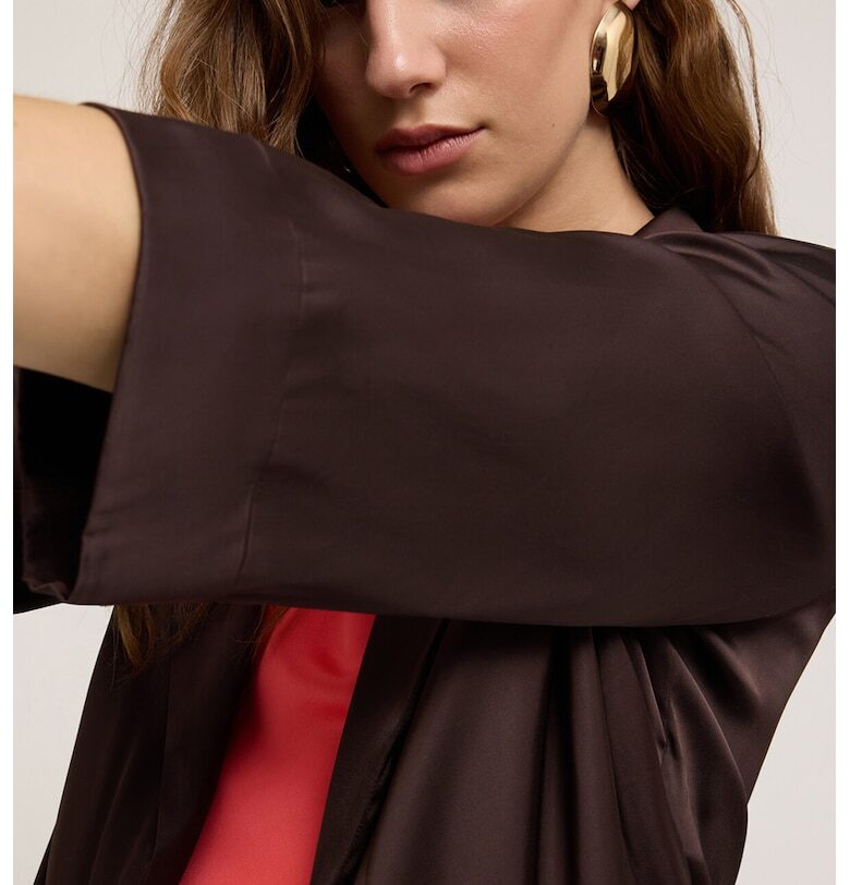 Свободно сако с отворен фронт - Тъмнокафяв Motivi