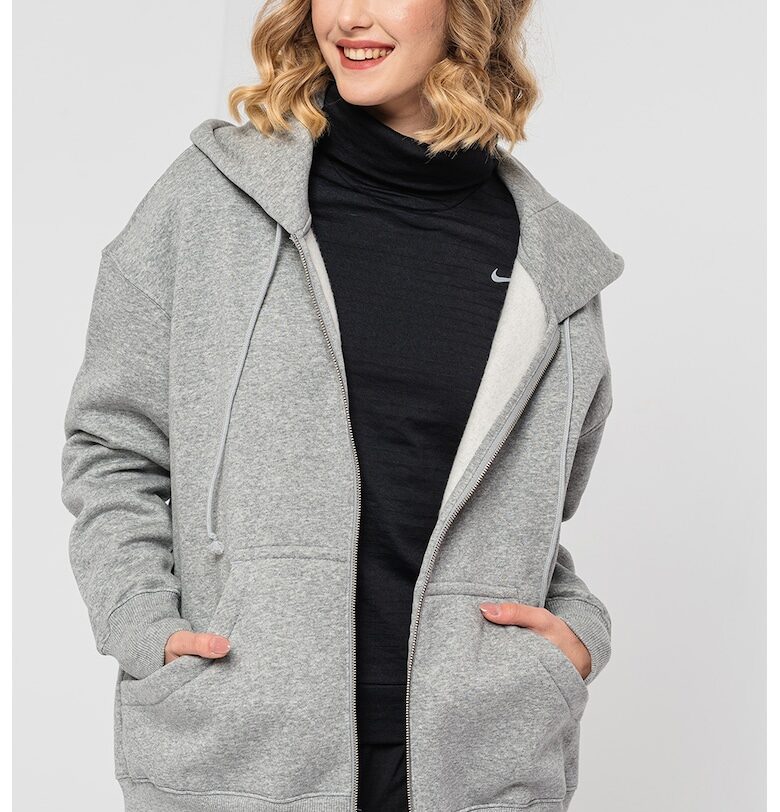 Свободно худи Phoenix с цип - Сив меланж Nike