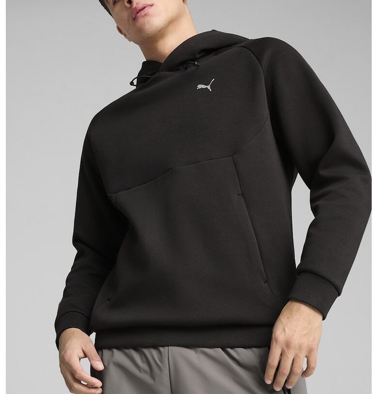 Свободно худи PumaTech с джоб кенгуру - Бледожълт/Tъмносив Puma