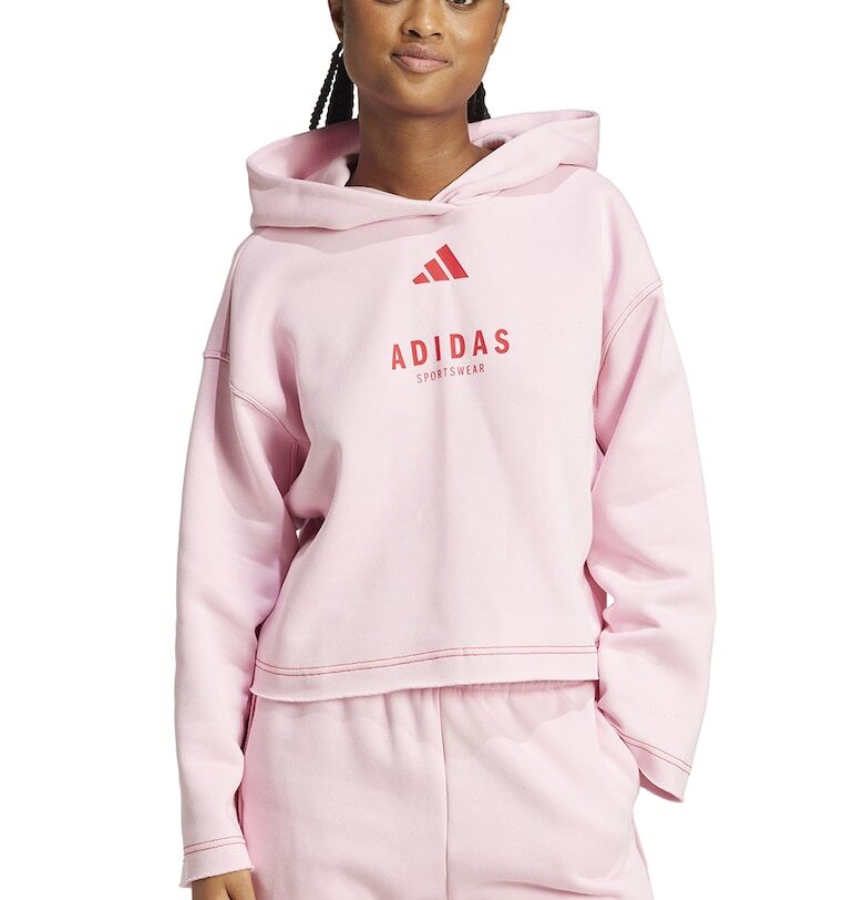 Свободно худи с лого - Бледо розово adidas Sportswear