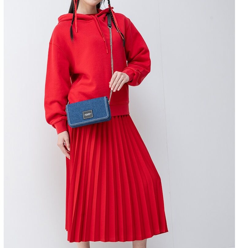 Свободно худи с паднали ръкави - Червен Tommy Hilfiger