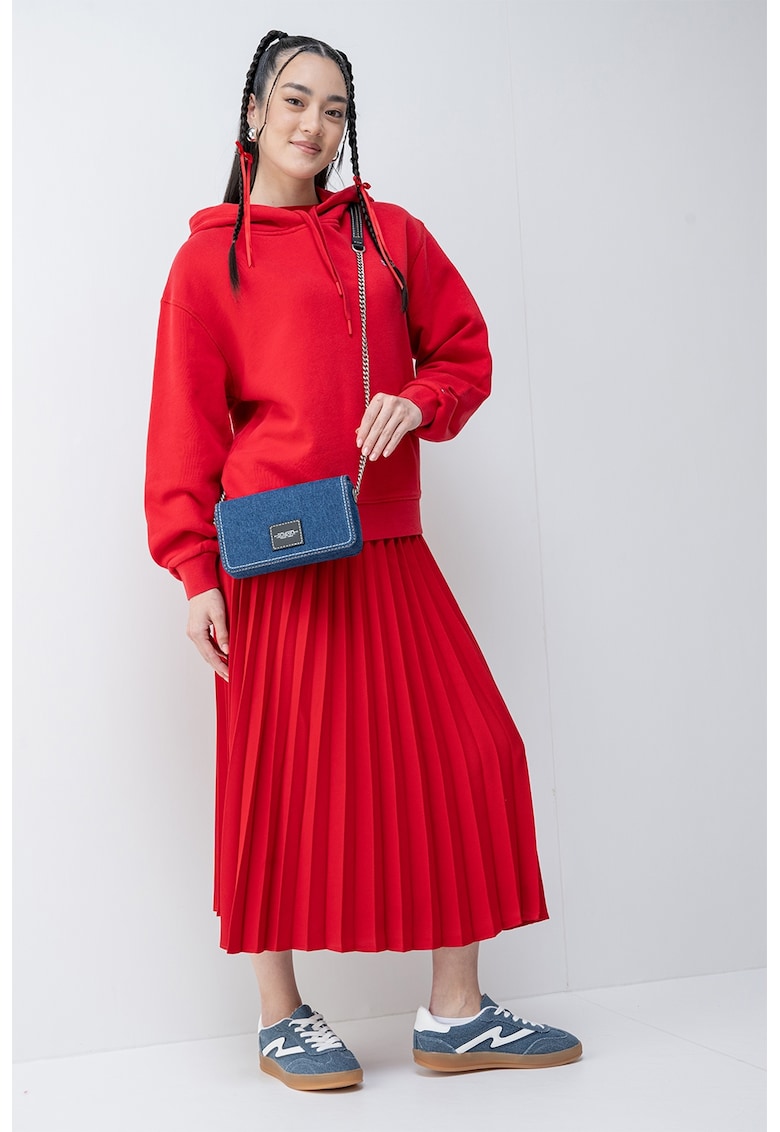 Свободно худи с паднали ръкави - Червен Tommy Hilfiger