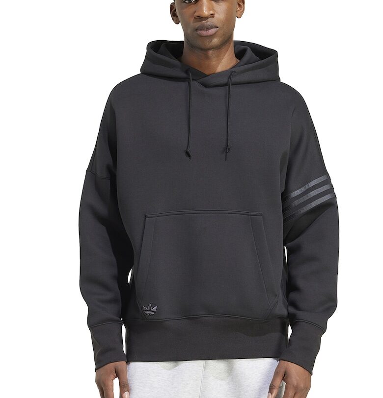 Свободно худи с памук - Антрацитно сиво adidas Originals