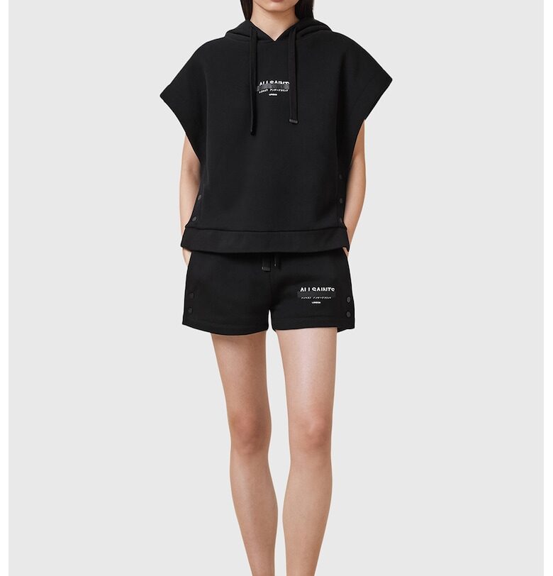 Свободно худи с шарка - Черен AllSaints