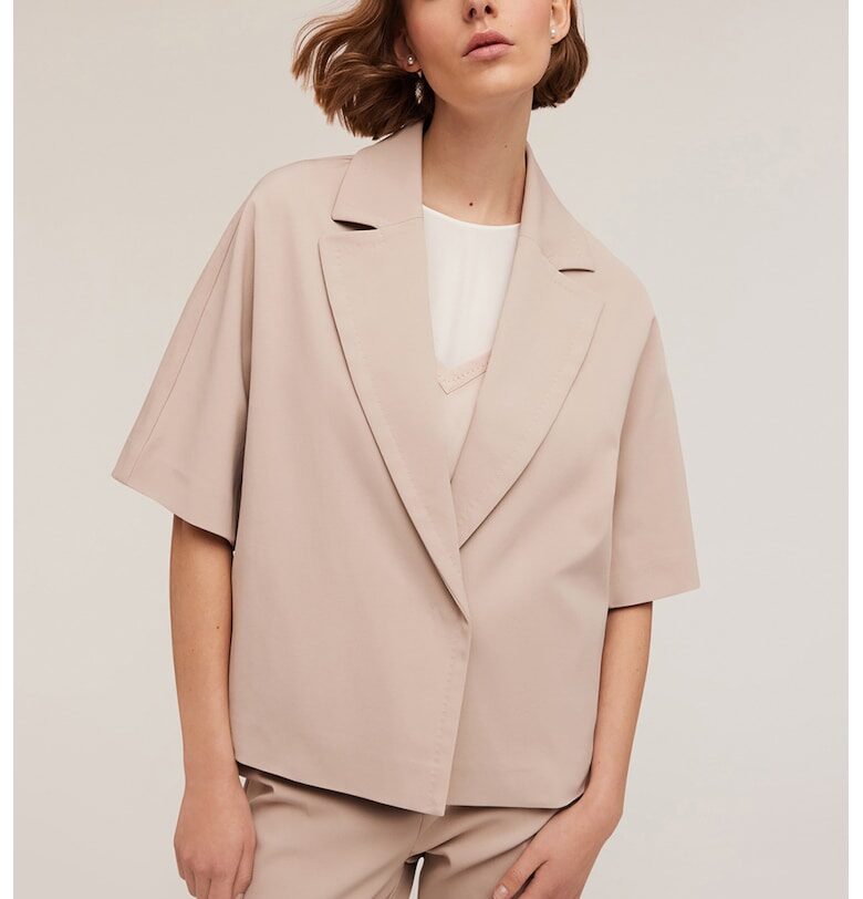 Свободно яке с къси ръкави - Слонова кост Motivi