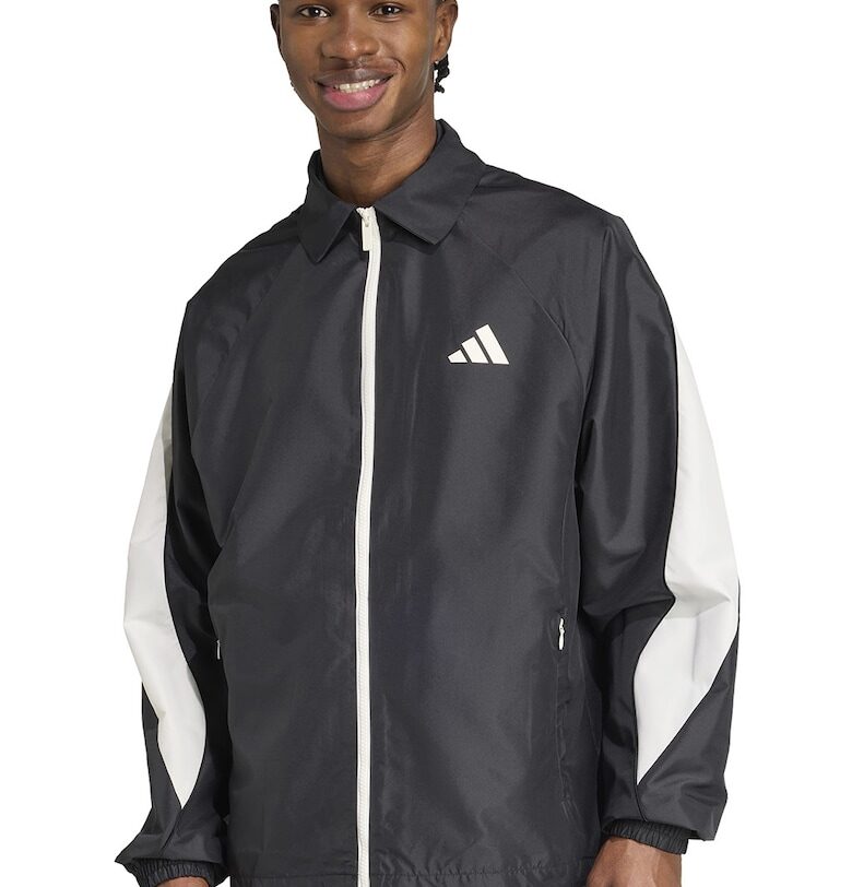 Свободно яке с цип - Бял/Избеляло черно adidas Sportswear