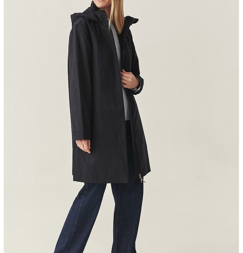 Свободно яке с цип и миди яка - Черен Tatuum