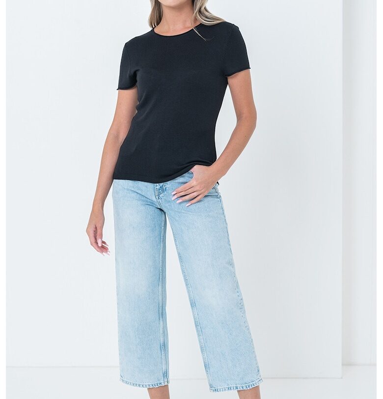 Семпла тениска без шарка - Черен CALVIN KLEIN