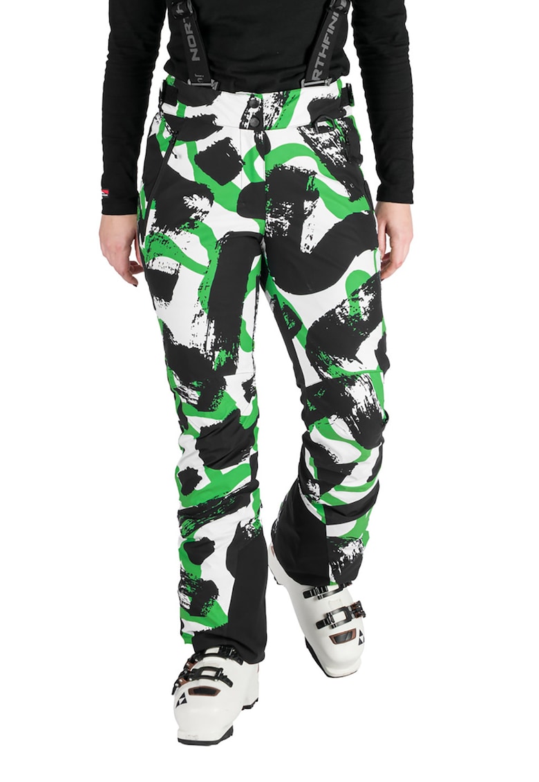 Ски панталон с принт и тиранти - Бял/Зелен/Черен NORTHFINDER
