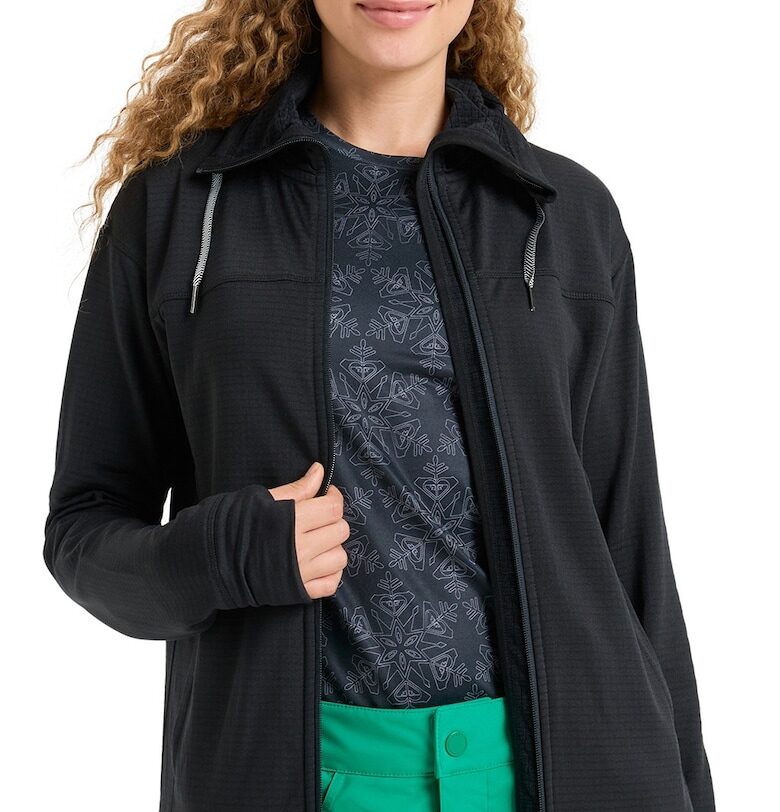 Ски суитшърт Vertere с цип и джобове - Черен ROXY