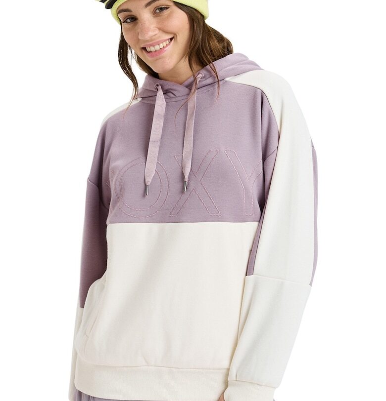 Ски худи Liberty с цепки за палците - Бял/Бледа лила ROXY