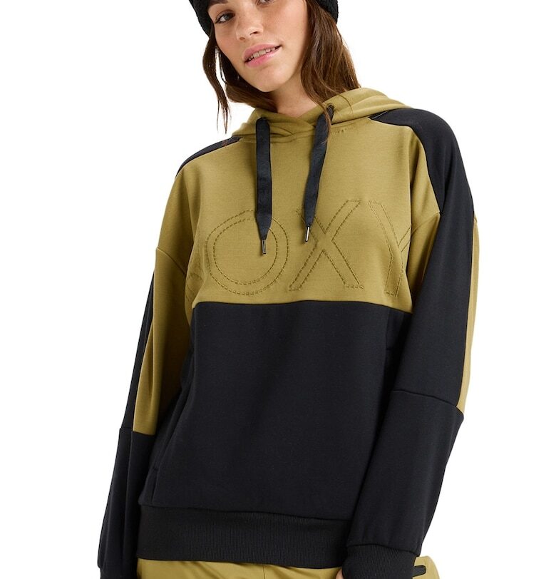 Ски худи Liberty с цепки за палците - Черен/Синапено жълто ROXY