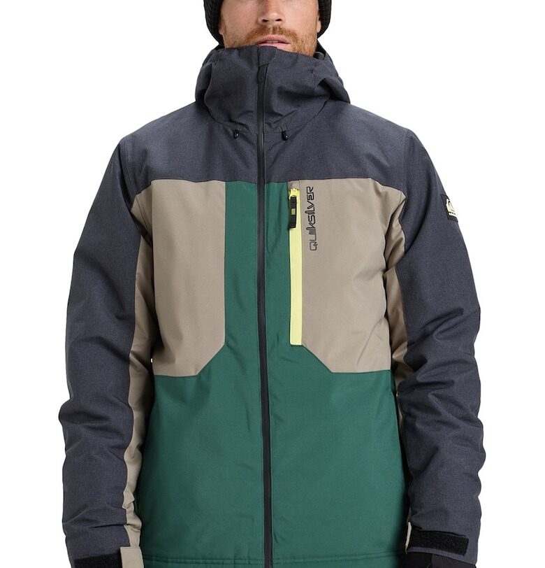 Ски яке Dawson с качулка - Зелен/Въглен сиво/Сиво-бежов QUIKSILVER
