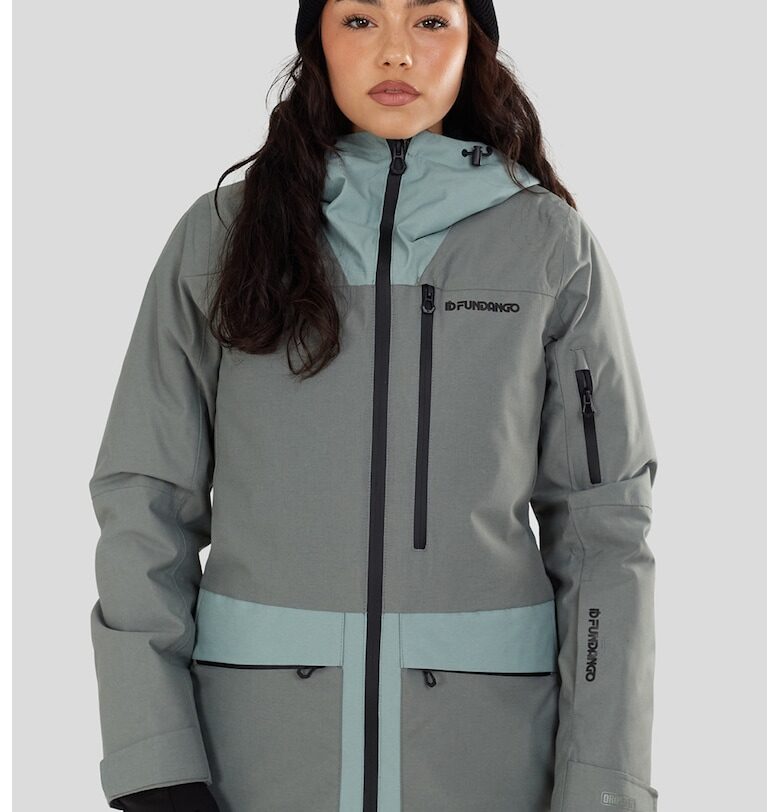 Ски яке Poplar с качулка - Сив/Прашно синьо Fundango