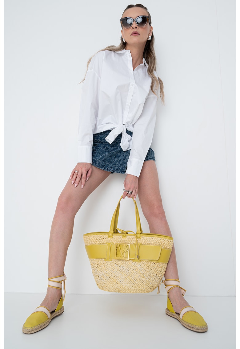 Скорт от деним с лого - Прашно синьо ARMANI EXCHANGE