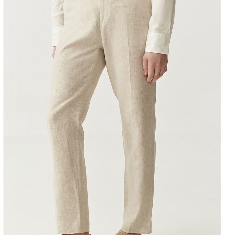 Скосен ленен панталон - Бежов Tatuum