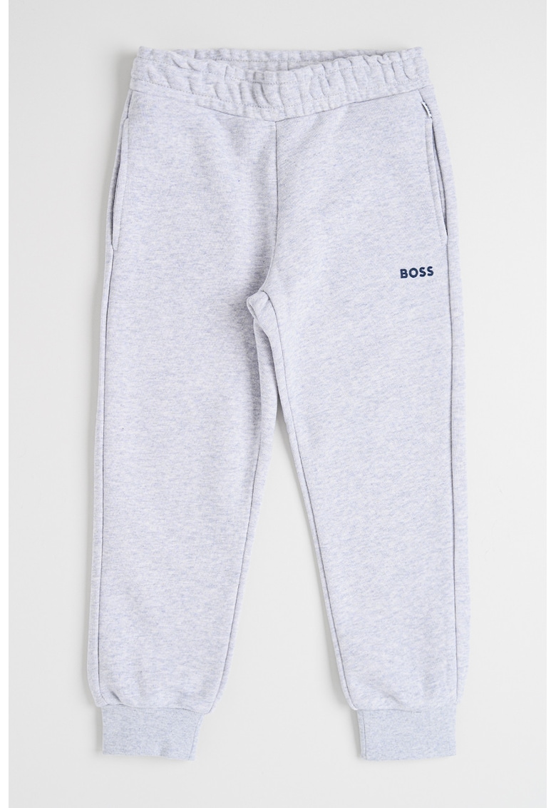 Скосен спортен панталон с джобове встрани - Светлосив меланж BOSS Kidswear