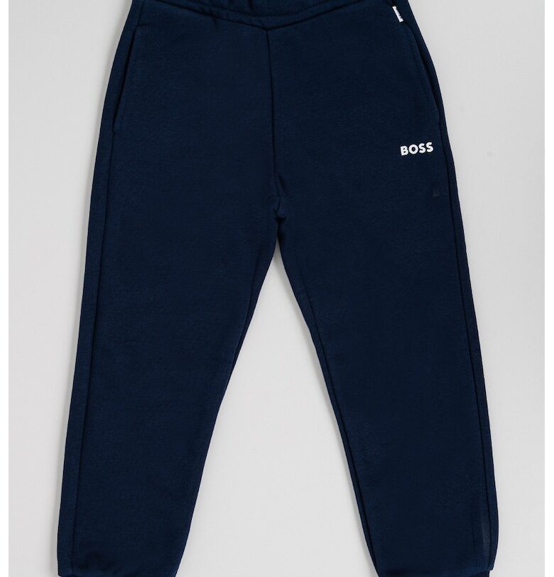 Скосен спортен панталон с джобове встрани - Тъмносин BOSS Kidswear