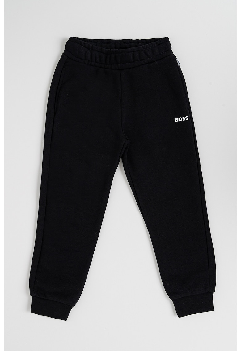 Скосен спортен панталон с джобове встрани - Черен BOSS Kidswear