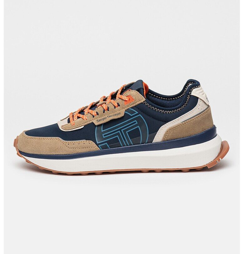 Скосени велурени маратонки Verona - Сиво-кафяв/Тъмносин Sergio Tacchini