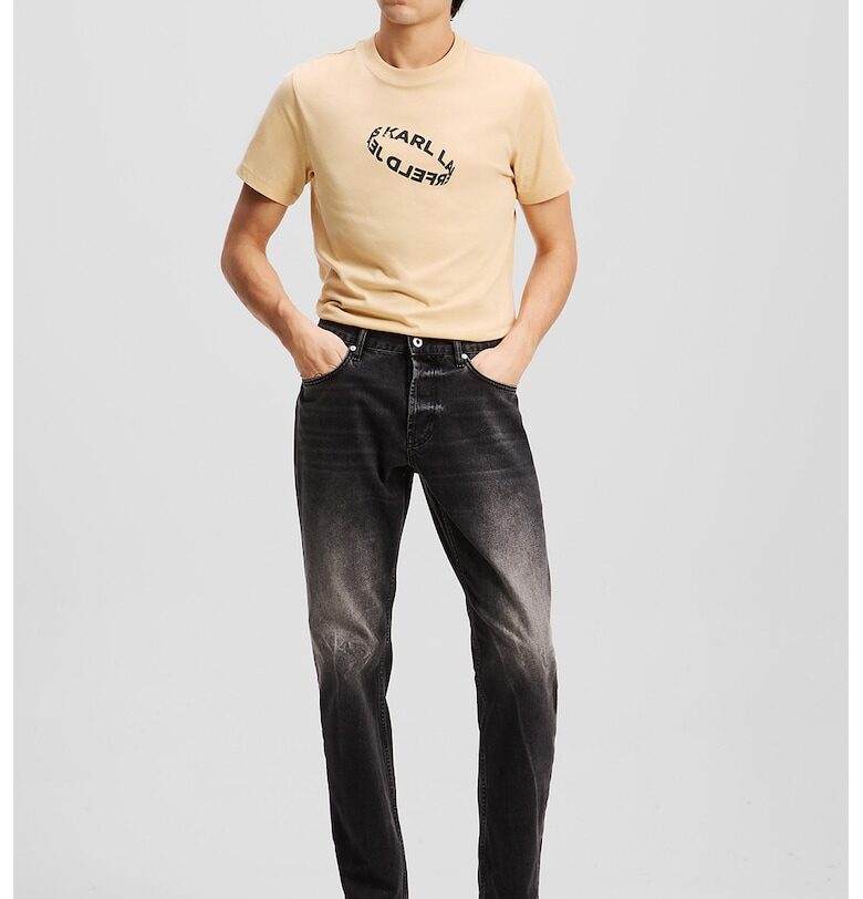 Скосени дънки деграде с ораганичен памук - Черен/Светло сив KARL LAGERFELD JEANS