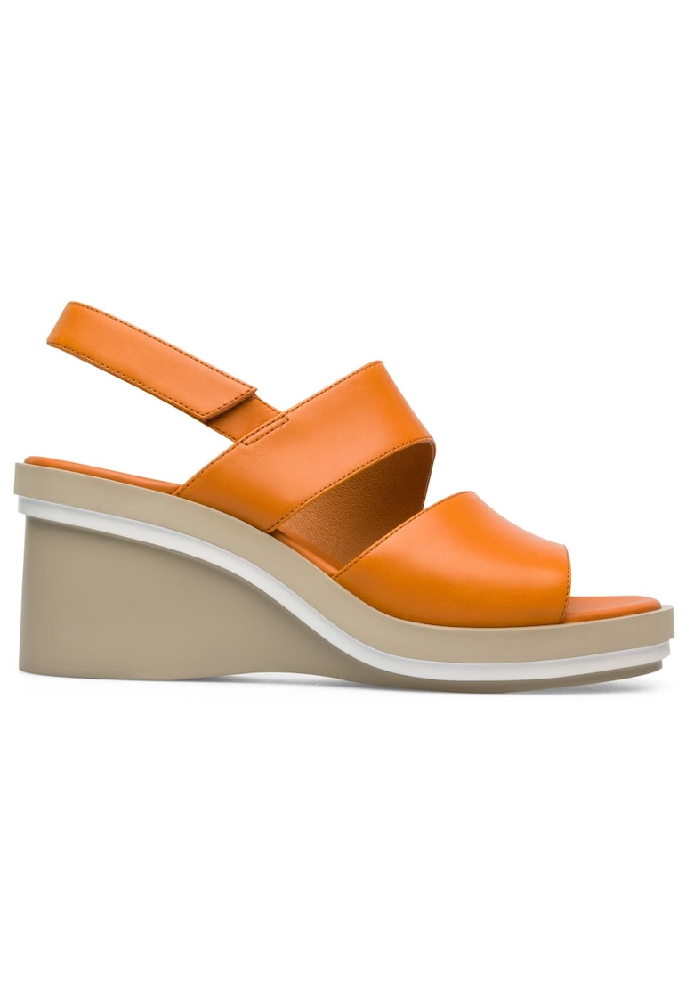 Скосени кожени сандали Kyra - Оранжев Camper