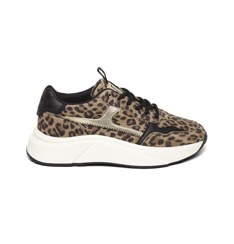 Скосени маратонки от еко кожа - Черен/Светлокафяв Steve Madden