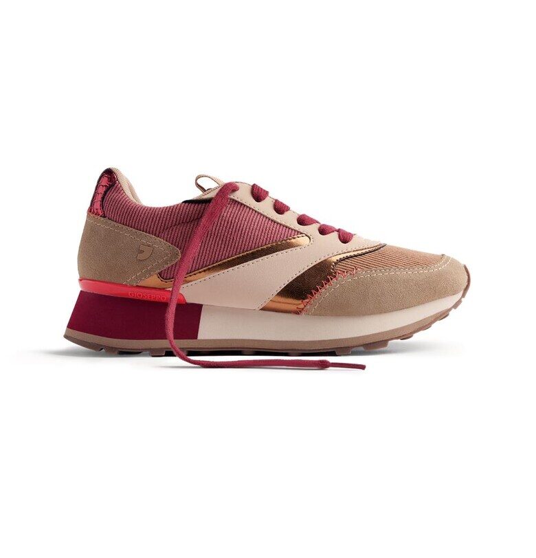 Скосени маратонки с велур - Сиво-кафяв Gioseppo