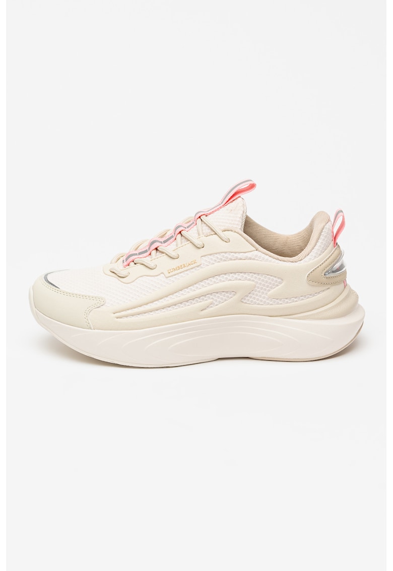 Скосени мрежести спортни обувки - Розово/Крем Lumberjack