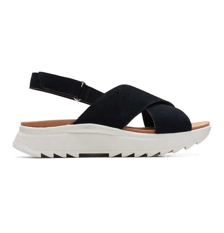 Скосени сандали Dashlite с кръстосани каишки - Черен Clarks