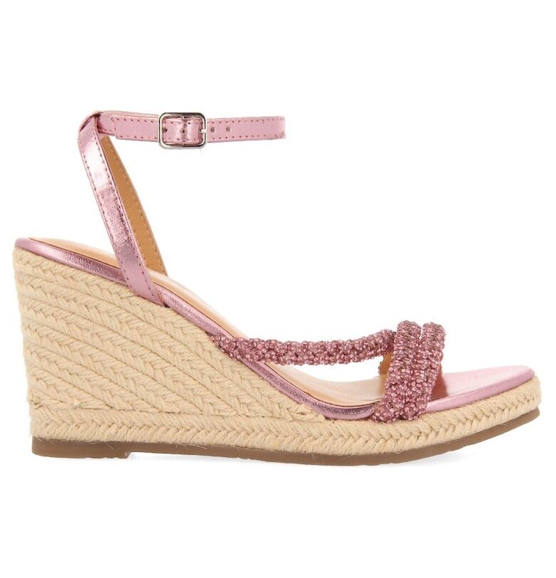 Скосени сандали Menfi с кожа - Фуксия Gioseppo