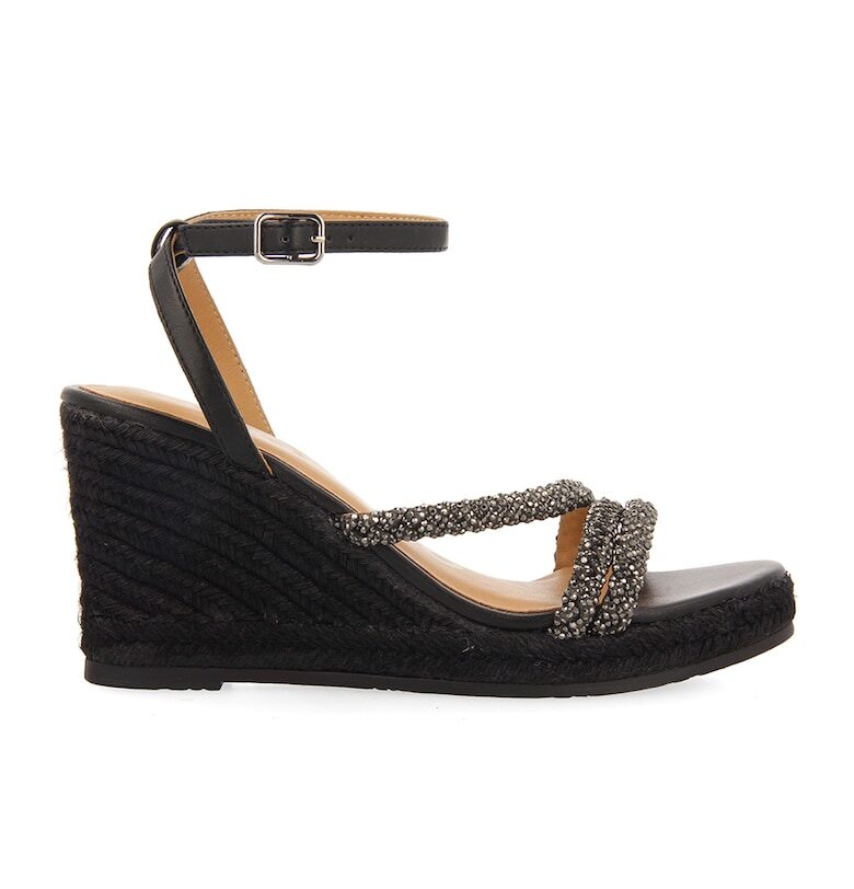 Скосени сандали Menfi с кожа - Черен Gioseppo