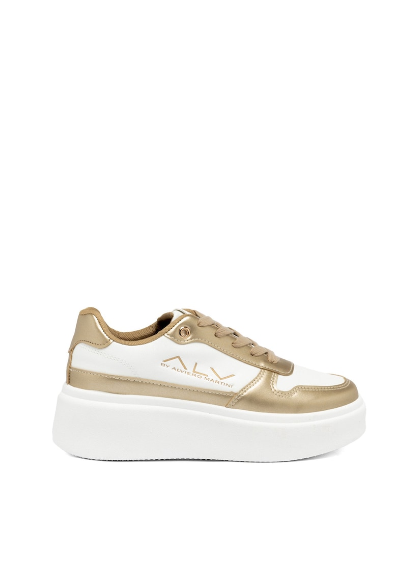 Скосени спортни обувки Eridana - Бял/Златист ALV by Alviero Martini