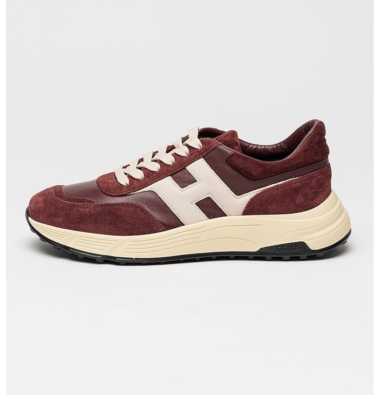 Скосени спортни обувки Hyperlight с велур - Слонова кост/Тъмновиолетов Hogan