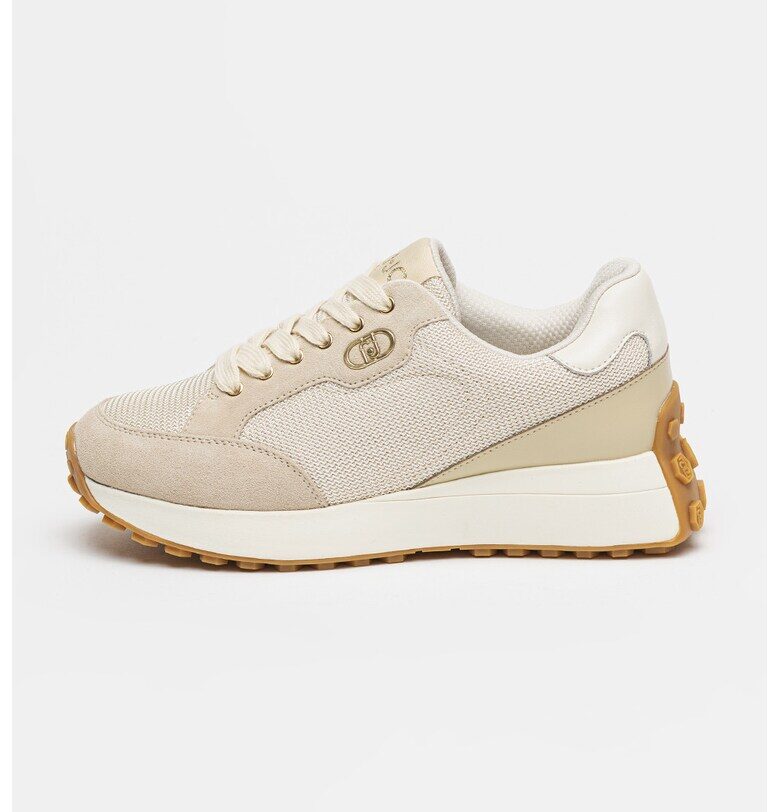 Скосени спортни обувки Lolo 20 с лого - Бежов/Мръснобял Liu Jo