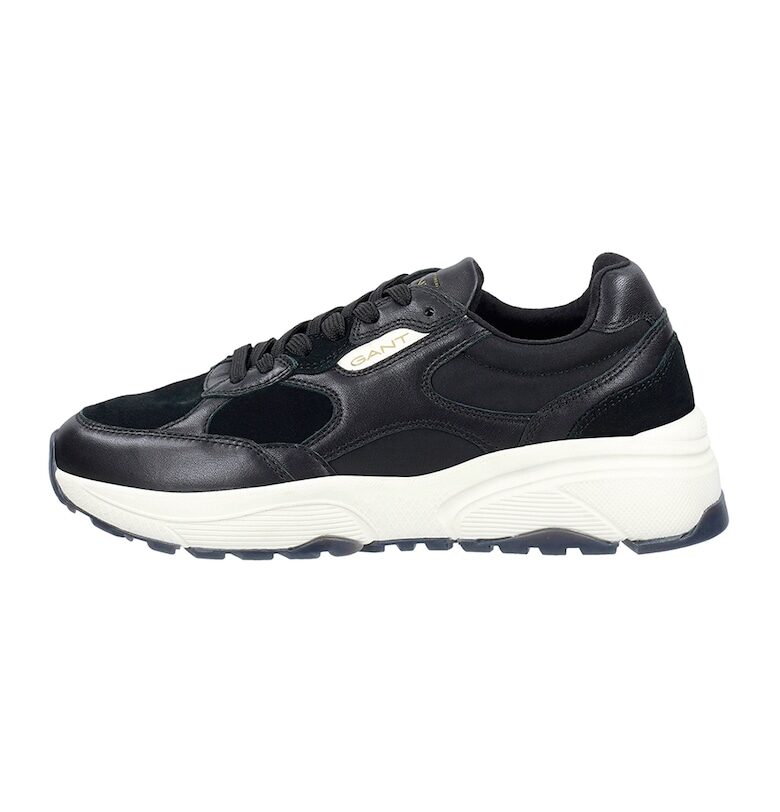 Скосени спортни обувки Newile с велур - Черен/Мръснобял Gant