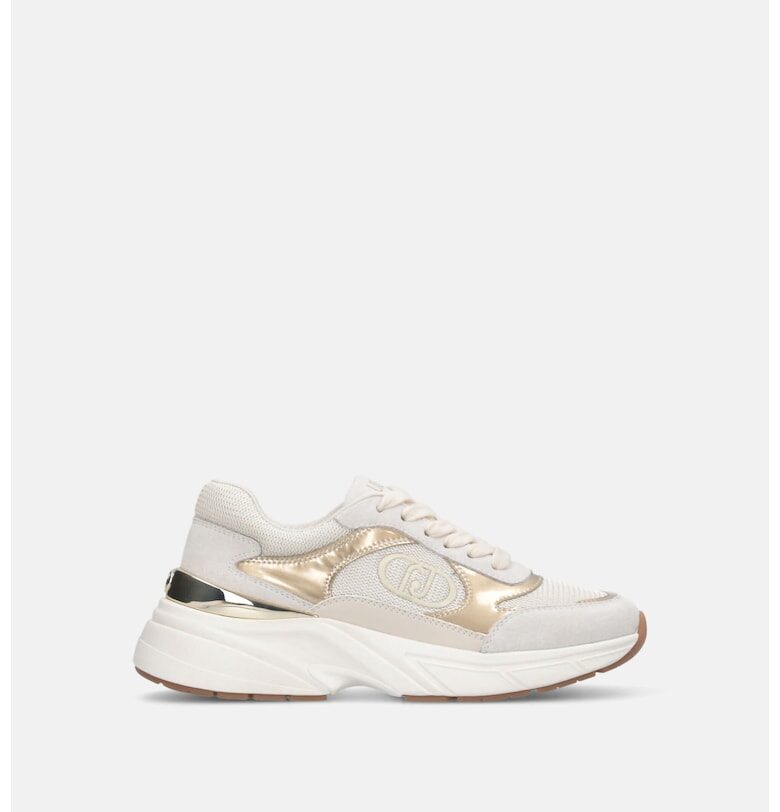 Скосени спортни обувки с велур - Златист/Светло бежово Liu Jo