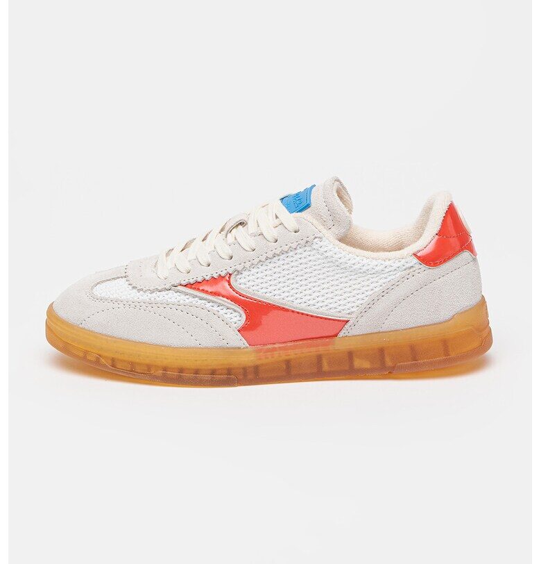 Скосени спортни обувки с велур - Оранжев/Мръснобял Scotch  Soda