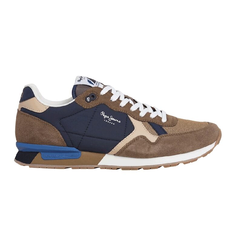 Скосени спортни обувки с велур - Светлокафяв/Тъмносин Pepe Jeans London