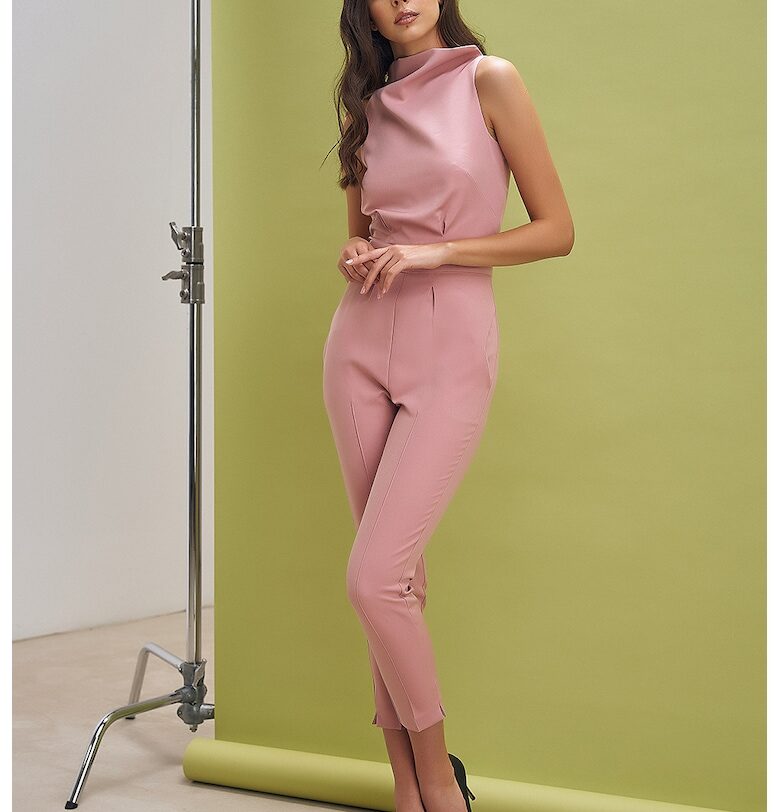 Скъсен гащеризон без ръкави - Пастелнорозов AVENUE No29