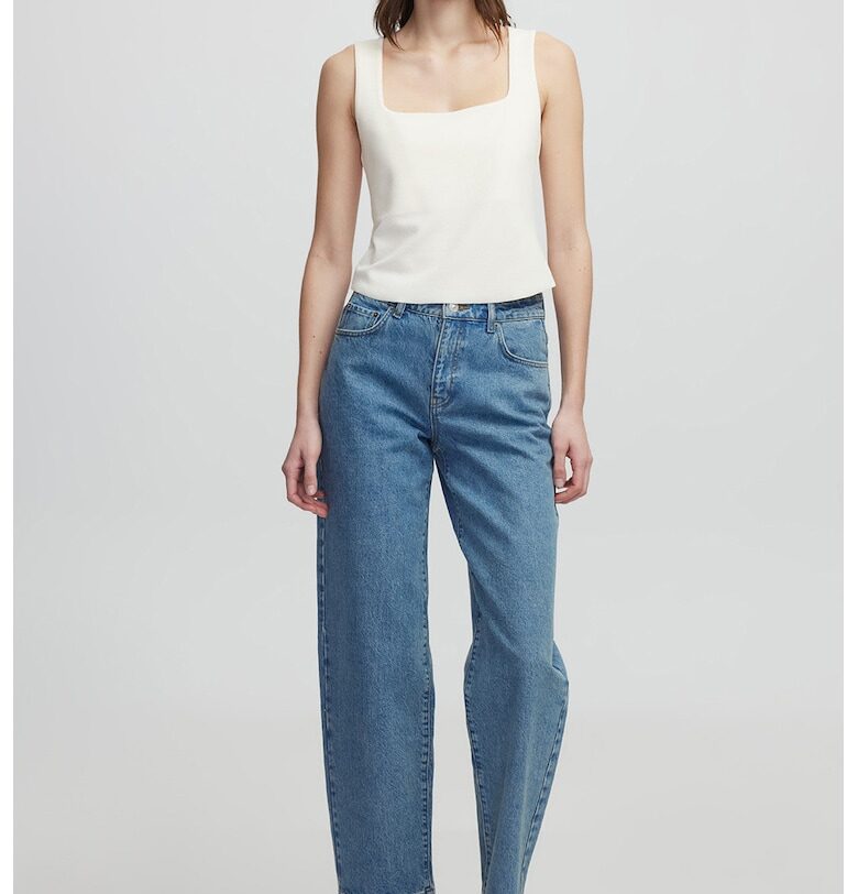 Скъсени дънки с висока талия - Светлосин Ipekyol