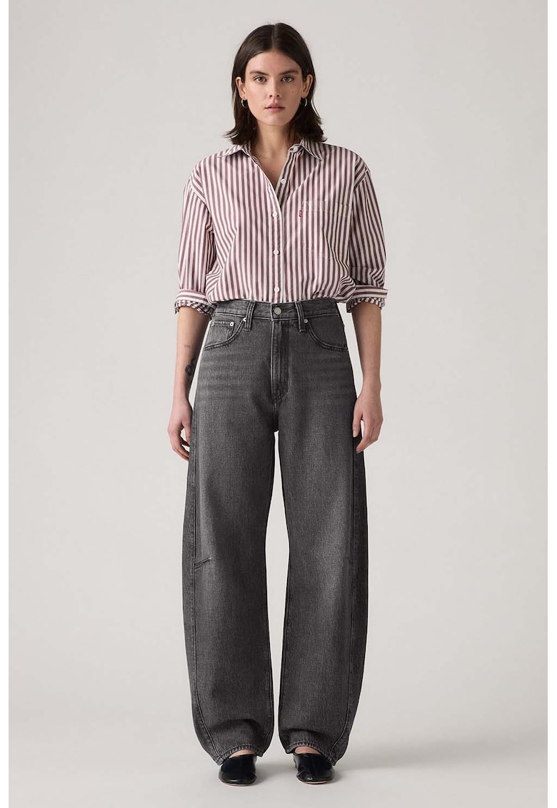 Скъсени дънки с широк крачол - Сив меланж Levis