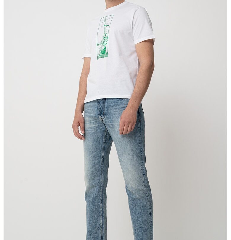 Скъсени дънки със средна талия - Син меланж United Colors of Benetton