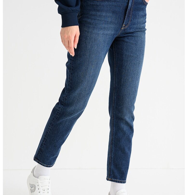 Скъсени прави дънки - Тъмносин CALVIN KLEIN JEANS