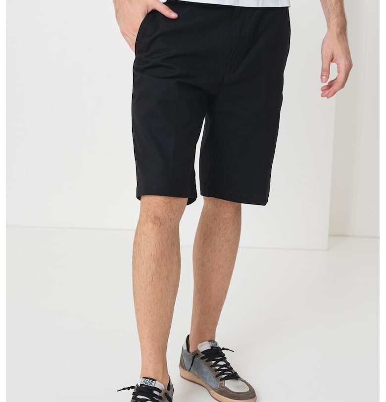 Слим бермуди чино от памук - Черен HUGO