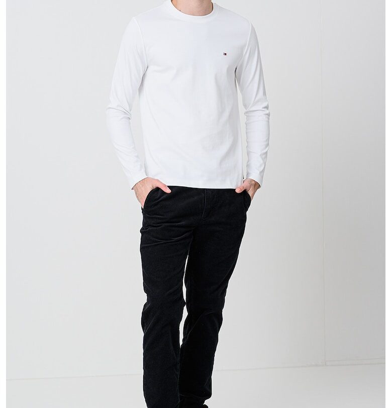 Слим блуза с овално деколте - Бял Tommy Hilfiger