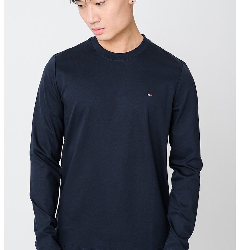 Слим блуза с овално деколте - Ултрамарин синьо Tommy Hilfiger