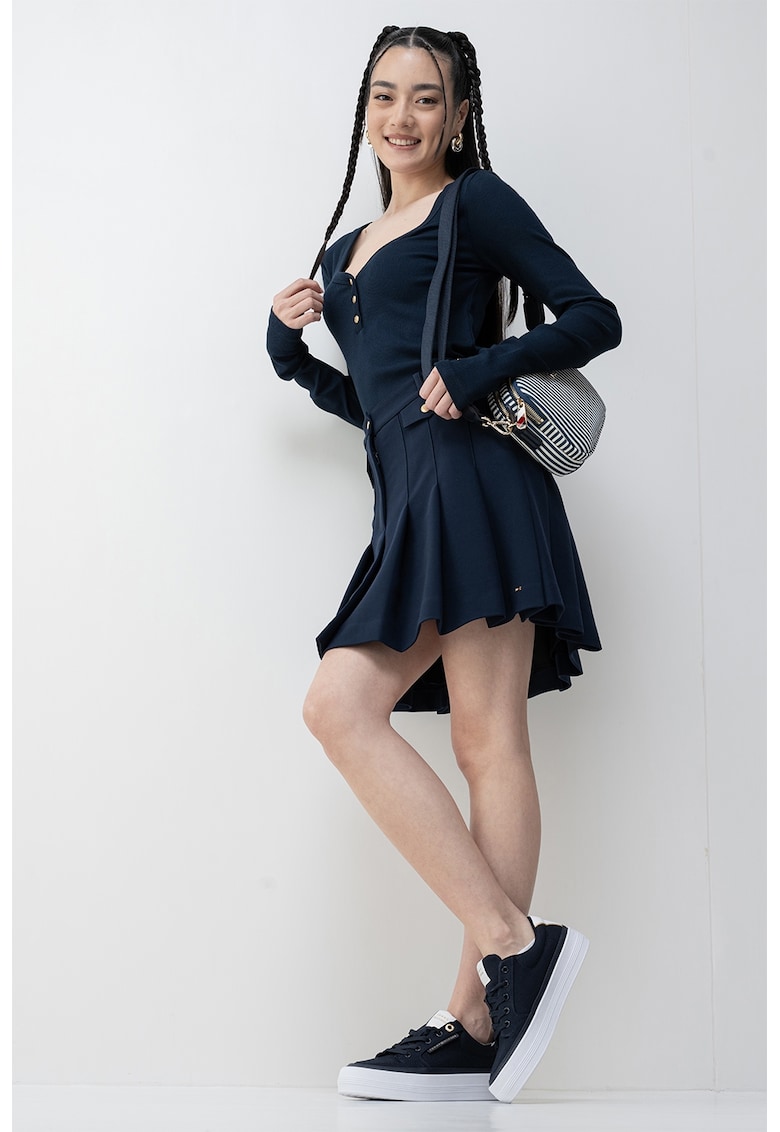 Слим блуза с шпиц - Тъмносин Tommy Hilfiger